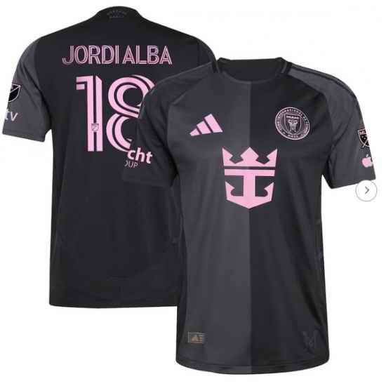 Men's Inter Miami CF Jordi Alba Ramos adidas Black 2025 The Fortitude Kit Authentic Player Jersey